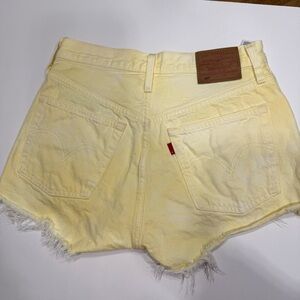 Levi's 501 Light Yellow Jean Shorts micro 2 inch inseam